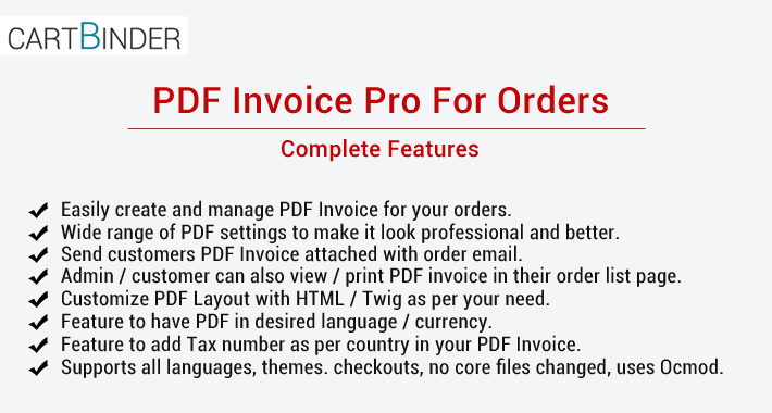 PDF Invoice Pro For Orders : Multiple Features PDF Invoice Pro For Orders : Multiple Features
