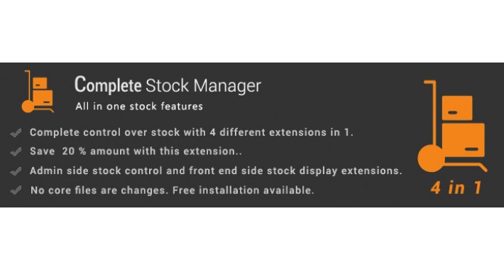 Complete stock manager : All in one stock tools for opencart Complete stock manager : All in one stock tools for opencart