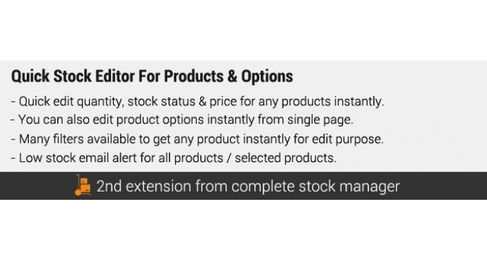 Quick Stock Editor : Products and Options Quick Stock Editor : Products and Options