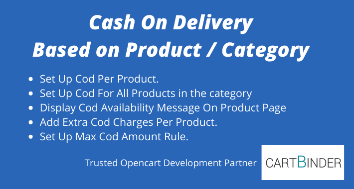 Cash on delivery based on category and product in cart Cash on delivery based on category and product in cart