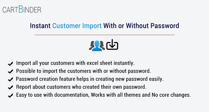 Instant customer import 2.x with new password creation tool