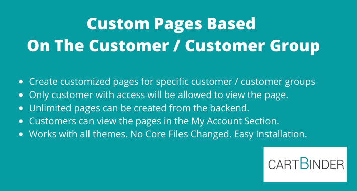 Custom Pages Based On Customer Group / Customer Custom Pages Based On Customer Group / Customer