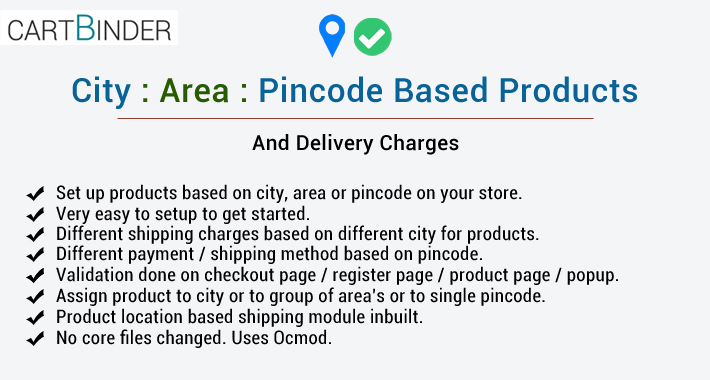 Show Product based on City / Pincode / Group Of Pincodes Show Product based on City / Pincode / Group Of Pincodes