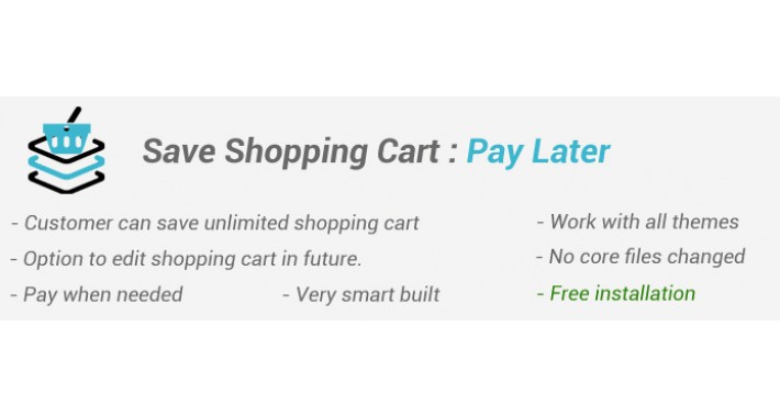 Save Shopping Cart : Pay Later Save Shopping Cart : Pay Later